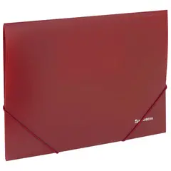 Папка на резинках BRAUBERG, стандарт, красная, до 300 листов, 0,5 мм, 221622, фото 1