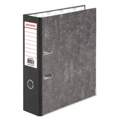 Папка-регистратор BRAUBERG, фактура стандарт, с мраморным покрытием, 80 мм, черный корешок, 220987, фото 1