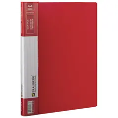 Папка с боковым металлическим прижимом и внутренним карманом BRAUBERG &quot;Contract&quot;, красная, до 100 л., 0,7 мм, 221788, фото 1