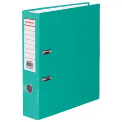 Папка-регистратор BRAUBERG, ламинированная, 80 мм, светло-зеленая, 222070, фото 1