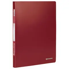 Папка с металлическим скоросшивателем BRAUBERG стандарт, красная, до 100 листов, 0,6 мм, 221632, фото 1