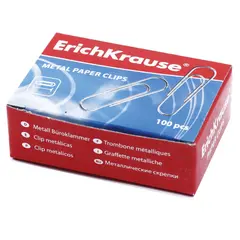 Скрепки ERICH KRAUSE, 28 мм, оцинкованные, 100 штук, в картонной коробке, 7855, фото 1