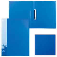 Папка на 2 кольцах БЮРОКРАТ, 27 мм, внутренний карман, синяя, до 150 листов, 0,7 мм, 0827/2Rblu, фото 1
