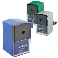 Точилка механическая KW-trio, металлический механизм, пластиковый корпус, ассорти (синяя, зеленая, серая), -305A, фото 1