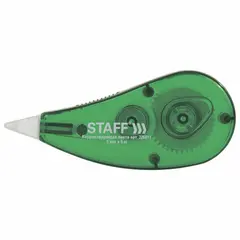 Корректирующая лента STAFF, 5 мм х 5 м, корпус зеленый, блистер, 226811, фото 1