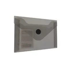 Папка-конверт с кнопкой МАЛОГО ФОРМАТА (74х105 мм), А7 (для дисконтных, банковских карт, визиток), тонир.черная, 0,18 мм, BRAUBERG, 227326, фото 1