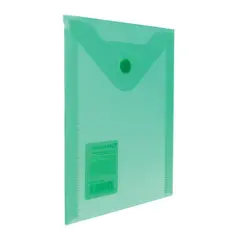 Папка-конверт с кнопкой МАЛОГО ФОРМАТА (105х148 мм), А6, зеленая, 0,18 мм, BRAUBERG, 227318, фото 1