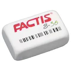 Ластик FACTIS S 36, 40х24х14 мм, белый, прямоугольный, мягкий, синтетический каучук, CNFS36, фото 1