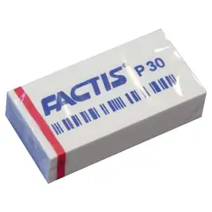 Ластик FACTIS P 30, 40х20х10 мм, белый, прямоугольный, мягкий, ПВХ, CPFP30, фото 1
