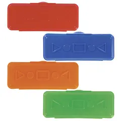 Пенал пластиковый ПИФАГОР однотонный, ассорти 4 цвета, 20х7х4 см, 228114, фото 1