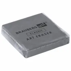 Ластик-клячка BRAUBERG Art 40*36*10 мм, супермягкий, серый, натуральный каучук, 228064, фото 1