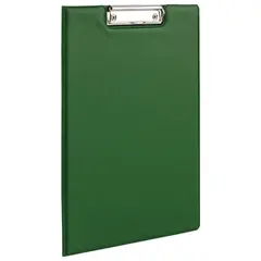 Папка-планшет BRAUBERG, А4 (340х240 мм), с прижимом и крышкой, картон/ПВХ, зеленая, 228340, фото 1