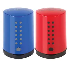 Точилка FABER-CASTELL &quot;Grip 2001 Mini&quot;, с контейнером, пластиковая, красная/синяя, 183710, фото 1