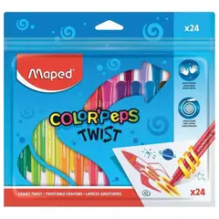 Восковые мелки MAPED &quot;Color&#039;peps Twist&quot;, 24 цвета, выкручивающиеся в пластиковом корпусе, 860624, фото 1