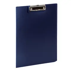 Папка-планшет STAFF, А4 (310х230 мм), с прижимом и крышкой, пластик, синяя, 0,5 мм, 229220, фото 1