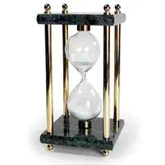 Песочные часы GALANT на 15 минут, зеленый мрамор с золотистой отделкой, 231504, фото 1