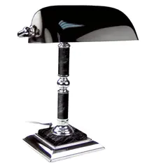 Светильник настольный из мрамора GALANT, основание - черный мрамор с серебристой отделкой, 231489, фото 1