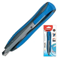 Нож канцелярский 9 мм MAPED &quot;Zenoa&quot;, автофиксатор, цвет корпуса синий, блистер, 086010, фото 1