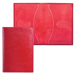 Обложка для паспорта BEFLER &quot;Ящерица&quot;, натуральная кожа, тиснение, красная, О.1-3, фото 1