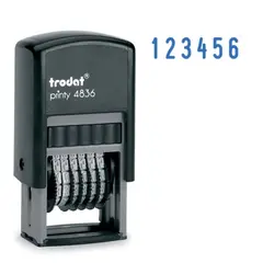 Нумератор 6-разрядный, оттиск 15х3,8 мм, синий, TRODAT 4836, корпус черный, 53199, фото 1