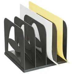 Лоток-сортер для бумаг СТАММ, 4 отделения, сборный, черный, СО02, фото 1