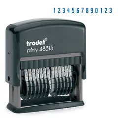 Нумератор 13-разрядный, оттиск 42х3,8 мм, синий, TRODAT 48313, корпус черный, 53198, фото 1