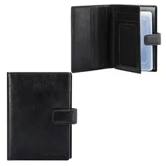 Бумажник водителя FABULA &quot;Estet&quot;, натуральная кожа, тиснение, 6 пластиковых карманов, кнопка, черный, BV.7. MN, фото 1