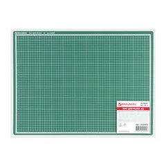 Мат для резки BRAUBERG, 3-слойный, А2 (600х450 мм), двусторонний, толщина 3 мм, зеленый, 236903, фото 1