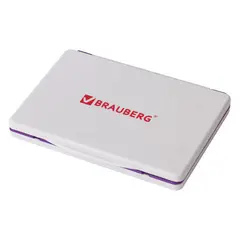 Штемпельная подушка BRAUBERG, 120х90 мм (рабочая поверхность 110х70 мм), фиолетовая краска, 236868, фото 1
