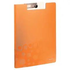 Папка-планшет LEITZ &quot;WOW&quot;, с верхним прижимом и крышкой, A4, 330х230 мм, полифом, оранжевая, 41990044, фото 1