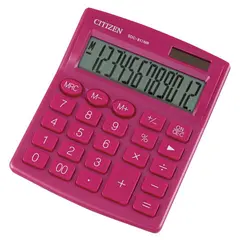 Калькулятор настольный CITIZEN SDC-812NRPKE, КОМПАКТНЫЙ (127х105мм), 12 разр., дв. питание, РОЗОВЫЙ, фото 1