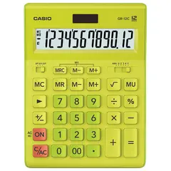 Калькулятор настольный CASIO GR-12С-GN (210х155 мм), 12 разрядов, двойное питание, САЛАТОВЫЙ, GR-12C-GN-W-EP, фото 1