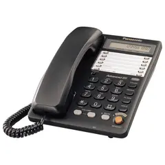 Телефон PANASONIC KX-TS2365RUB, память на 30 номеров, ЖК-дисплей с часами, автодозвон, спикерфон, черный, фото 1