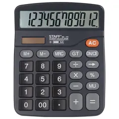 Калькулятор настольный STAFF PLUS DC-111 (180x145 мм), 12 разрядов, двойное питание, +БАТАРЕЙКА АА, 250427, фото 1