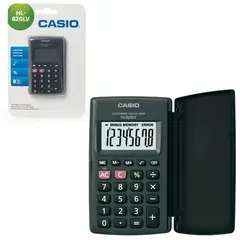 Калькулятор карманный CASIO HL-820LV-BK-S (104х63х7,4 мм), 8 разрядов, питание от батареи, блистер, черный, HL-820LV-BK-S-G, фото 1