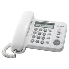 Телефон PANASONIC KX-TS2356RUW, белый, память 50 номеров, АОН, ЖК дисплей с часами, тональный/импульсный режим, фото 1
