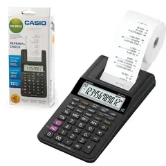 Калькулятор печатающий CASIO HR-8RCE-BK-W-EC (239х102х82 мм), 12 разрядов, батарейки 4хАА/адаптер (250402), фото 1