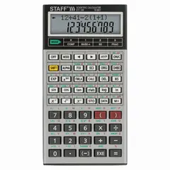Калькулятор инженерный двухстрочный STAFF STF-169 (143х78 мм), 242 функции, 10+2 разрядов, 250138, фото 1