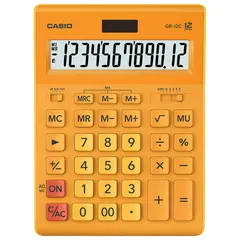 Калькулятор настольный CASIO GR-12С-RG (210х155 мм), 12 разрядов, двойное питание, ОРАНЖЕВЫЙ, GR-12C-RG-W-EP, фото 1