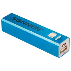 Аккумулятор внешний SONNEN POWERBANK V61С, 2600 mAh, литий-ионный, синий, алюминиевый, 262747, фото 1
