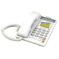 Телефон PANASONIC KX-TS2365 RUW, память на 30 номеров, ЖК-дисплей с часами, автодозвон, спикерфон, KX-T2365, фото 1