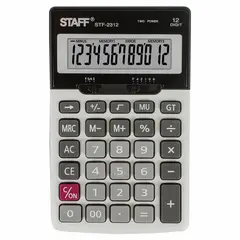 Калькулятор настольный металлический STAFF STF-2312 (175х107 мм), 12 разрядов, двойное питание, 250135, фото 1