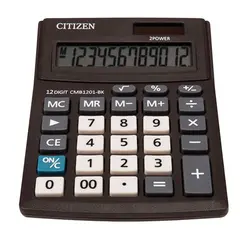 Калькулятор настольный CITIZEN BUSINESS LINE CMB1201BK, МАЛЫЙ (137х102 мм), 12 разрядов, двойное питание, фото 1
