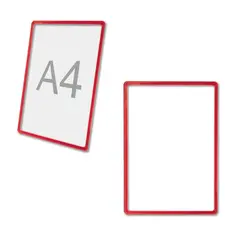 Рамка POS для ценников, рекламы и объявлений А4, красная, без защитного экрана, 290252, фото 1