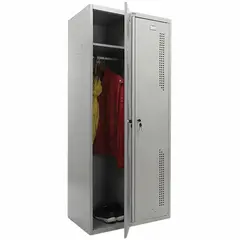 Шкаф металлический для одежды ПРАКТИК &quot;LS-21-80&quot;, двухсекционный, 1830х813х500 мм, 35 кг, фото 1