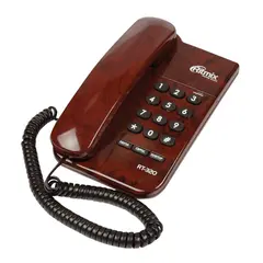Телефон RITMIX RT-320 coffee marble, световая индикация звонка, блокировка набора ключом, коричневый, 15118552, фото 1