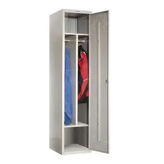 Шкаф металлический для одежды ПРАКТИК &quot;LS-11-40D&quot;, 2 отделения, 1830х418х500 мм, 24 кг, разборный, фото 1