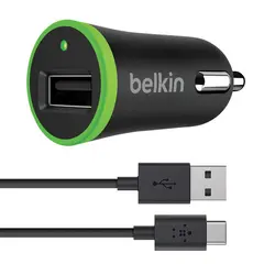 Зарядное устройство автомобильное BELKIN Universal, кабель Type-C 1.8 м, выходной ток 2.1 A, черное, F7U002bt06-BLK, фото 1