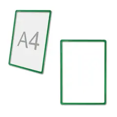 Рамка POS для ценников, рекламы и объявлений А4, зеленая, без защитного экрана, 290253, фото 1