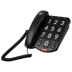 Телефон RITMIX RT-520 black, быстрый набор 3 номеров, световая индикация звонка, крупные кнопки, черный, 15118354, фото 1